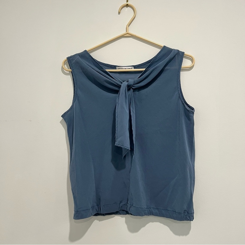 Silk Jacqueline Conoir Blue Sleeveless Top size S